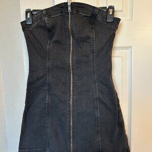 American Eagle Strapless Denim Mini Dress - Black - Size 6 NWT